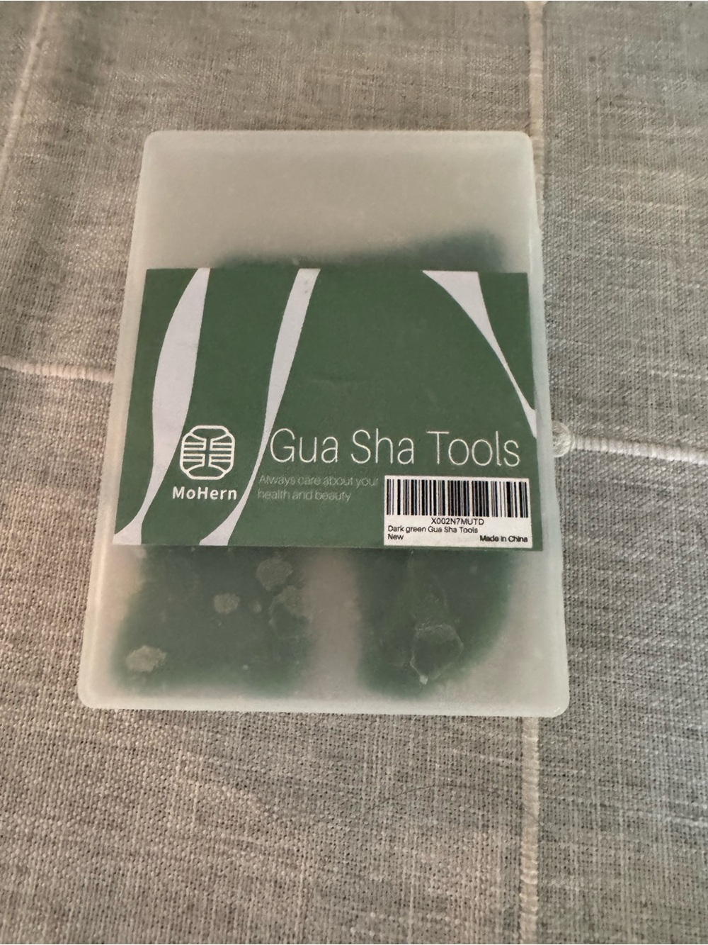 Dark Green Gua Sha Tool - Facial Massage Stone